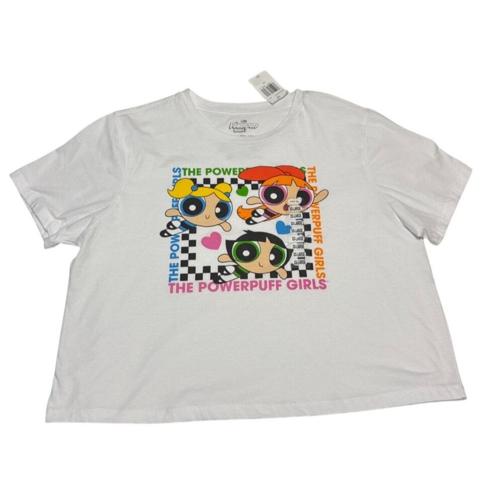 Powerpuff Girls Juniors Cropped Boxy Womens Crew Neck Short Sleeve T Shirt XXL